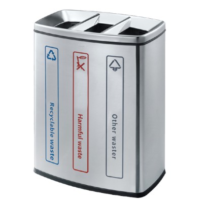 Stainless Steel 2 Stream recycle bin